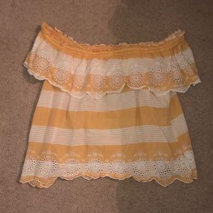 American eagle stripped off the shoulder shirt